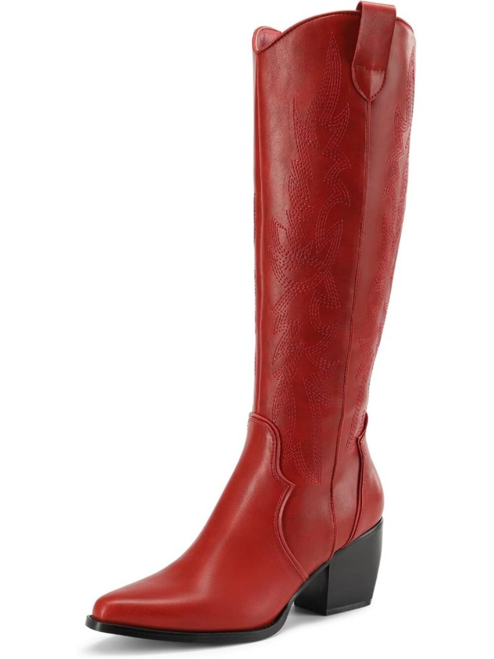 Women’s Red Cowboy Knee High Boots Western Cowgirl Riding Boots